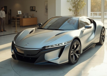 Voiture de sport Honda élégante et aérodynamique dans un showroom