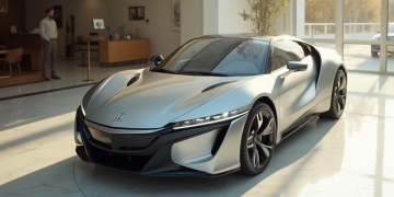 Voiture de sport Honda élégante et aérodynamique dans un showroom