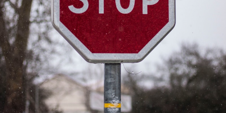 red stop sign on street